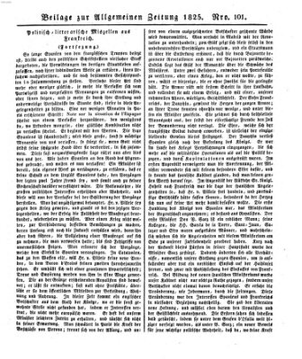 Allgemeine Zeitung Montag 11. April 1825