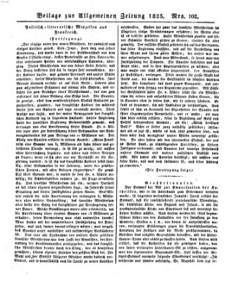 Allgemeine Zeitung Dienstag 12. April 1825