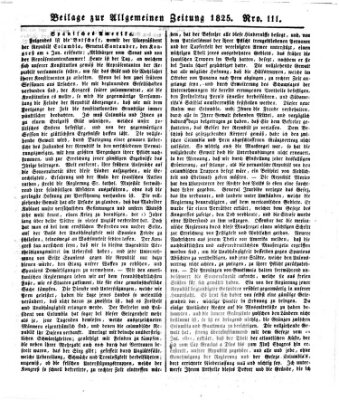 Allgemeine Zeitung Donnerstag 21. April 1825