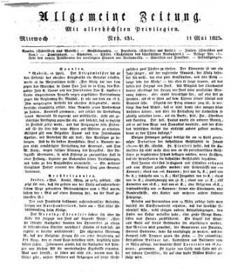 Allgemeine Zeitung Mittwoch 11. Mai 1825