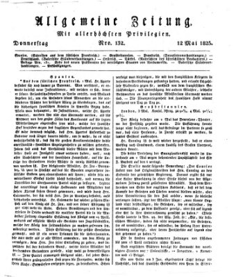 Allgemeine Zeitung Donnerstag 12. Mai 1825