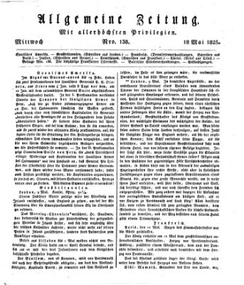 Allgemeine Zeitung Mittwoch 18. Mai 1825