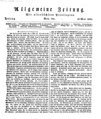 Allgemeine Zeitung Freitag 20. Mai 1825