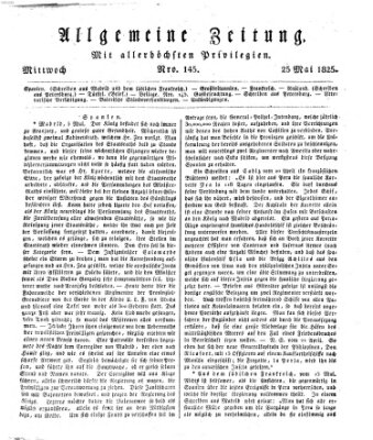 Allgemeine Zeitung Mittwoch 25. Mai 1825