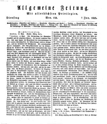 Allgemeine Zeitung Dienstag 7. Juni 1825