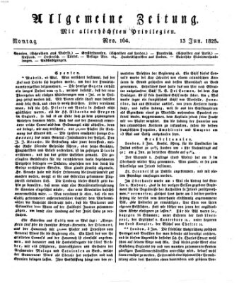 Allgemeine Zeitung Montag 13. Juni 1825