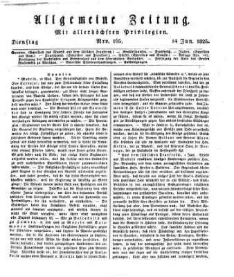 Allgemeine Zeitung Dienstag 14. Juni 1825