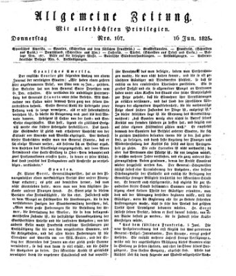 Allgemeine Zeitung Donnerstag 16. Juni 1825