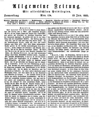 Allgemeine Zeitung Donnerstag 23. Juni 1825