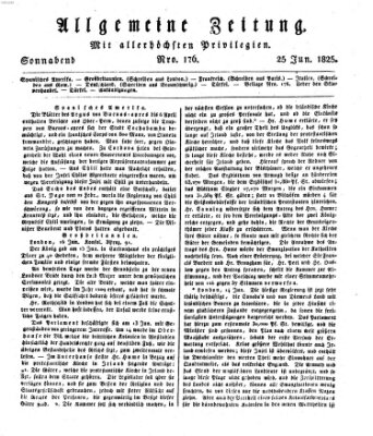 Allgemeine Zeitung Samstag 25. Juni 1825