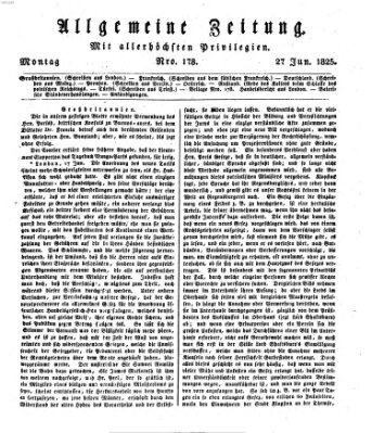 Allgemeine Zeitung Montag 27. Juni 1825