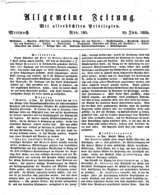 Allgemeine Zeitung Mittwoch 29. Juni 1825