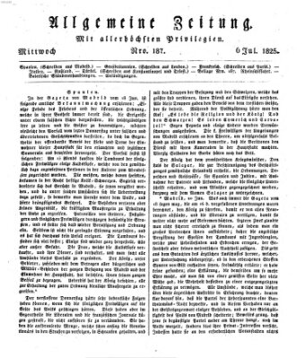 Allgemeine Zeitung Mittwoch 6. Juli 1825