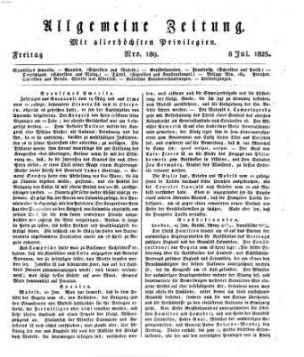 Allgemeine Zeitung Freitag 8. Juli 1825