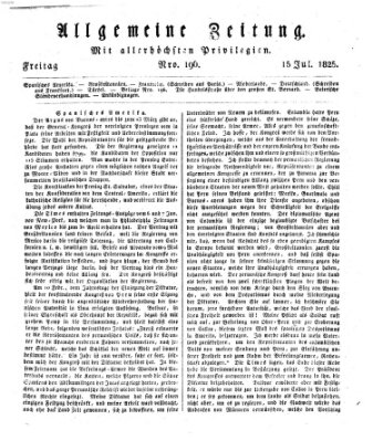 Allgemeine Zeitung Freitag 15. Juli 1825