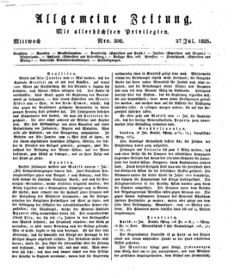 Allgemeine Zeitung Mittwoch 27. Juli 1825