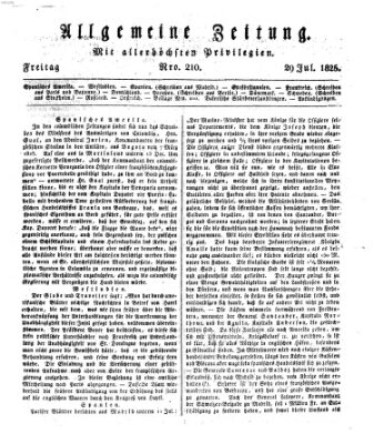 Allgemeine Zeitung Freitag 29. Juli 1825