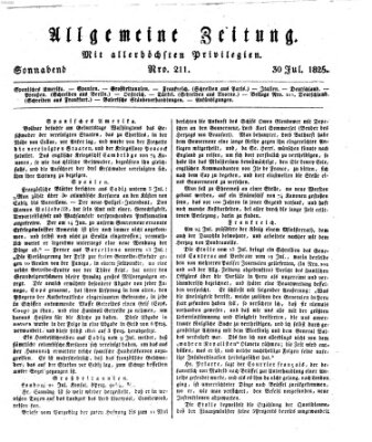 Allgemeine Zeitung Samstag 30. Juli 1825