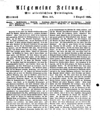 Allgemeine Zeitung Mittwoch 3. August 1825