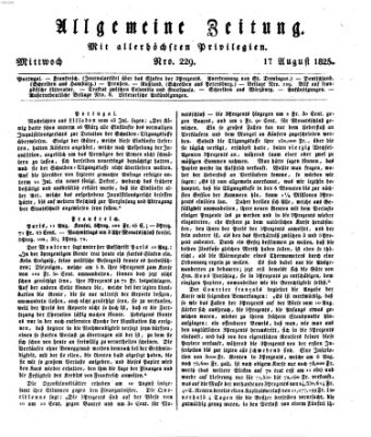 Allgemeine Zeitung Mittwoch 17. August 1825