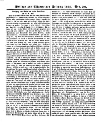 Allgemeine Zeitung Dienstag 19. Juli 1825