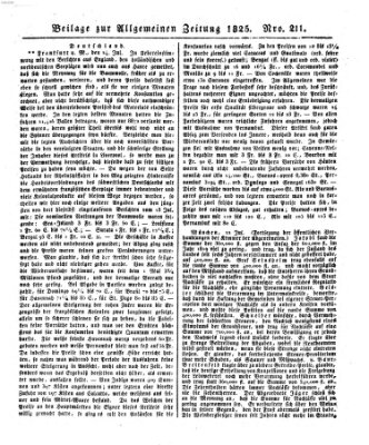 Allgemeine Zeitung Samstag 30. Juli 1825