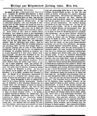 Allgemeine Zeitung Dienstag 2. August 1825