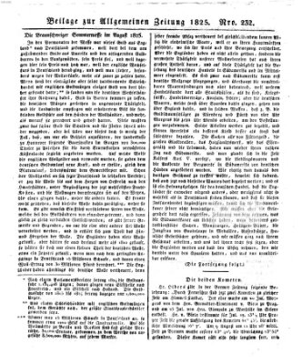 Allgemeine Zeitung Samstag 20. August 1825