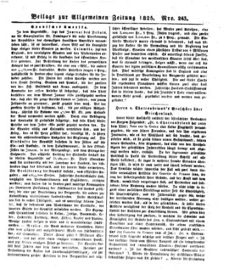 Allgemeine Zeitung Mittwoch 31. August 1825