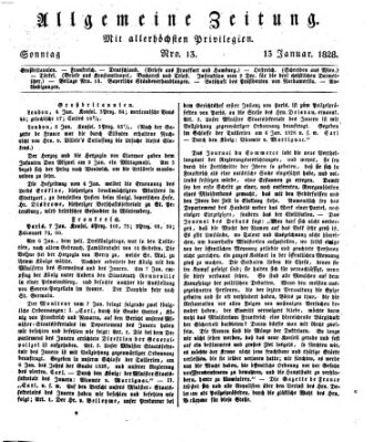 Allgemeine Zeitung Sonntag 13. Januar 1828