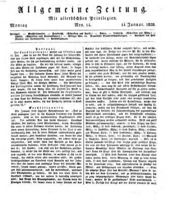 Allgemeine Zeitung Montag 14. Januar 1828