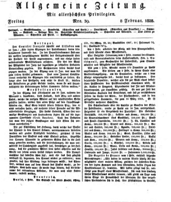 Allgemeine Zeitung Freitag 8. Februar 1828