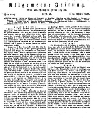 Allgemeine Zeitung Sonntag 10. Februar 1828