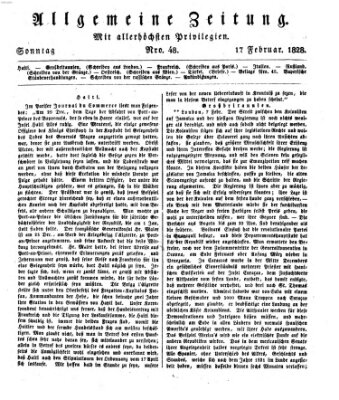 Allgemeine Zeitung Sonntag 17. Februar 1828