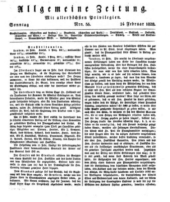 Allgemeine Zeitung Sonntag 24. Februar 1828