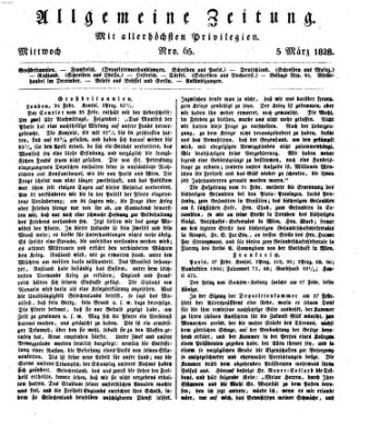 Allgemeine Zeitung Mittwoch 5. März 1828