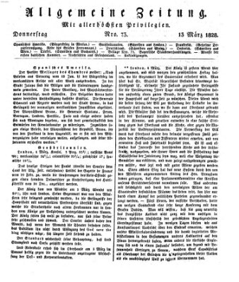 Allgemeine Zeitung Donnerstag 13. März 1828