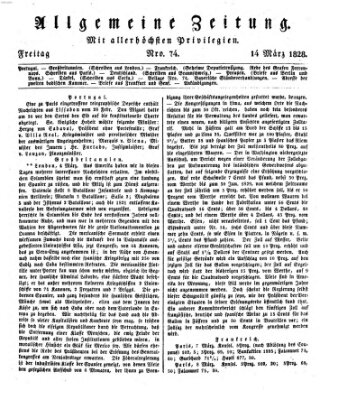 Allgemeine Zeitung Freitag 14. März 1828