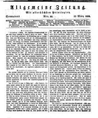 Allgemeine Zeitung Samstag 22. März 1828