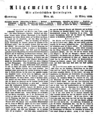 Allgemeine Zeitung Sonntag 23. März 1828