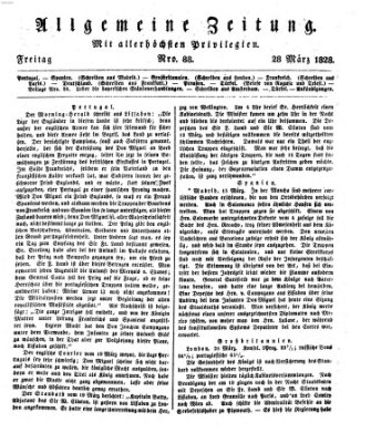 Allgemeine Zeitung Freitag 28. März 1828