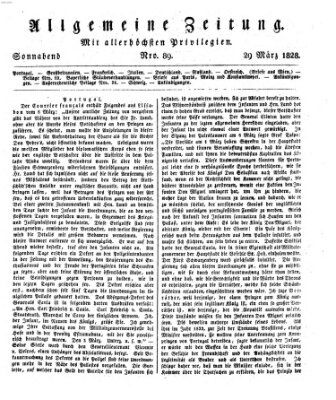 Allgemeine Zeitung Samstag 29. März 1828