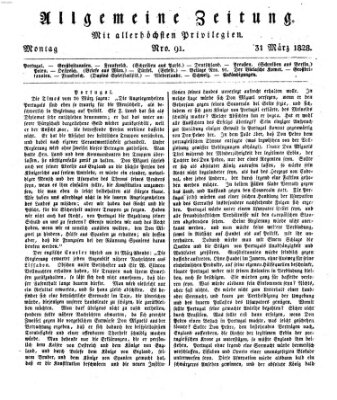 Allgemeine Zeitung Montag 31. März 1828