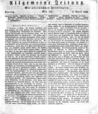 Allgemeine Zeitung Freitag 11. April 1828