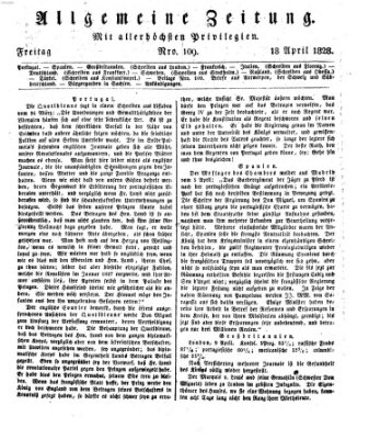 Allgemeine Zeitung Freitag 18. April 1828