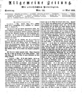 Allgemeine Zeitung Sonntag 11. Mai 1828