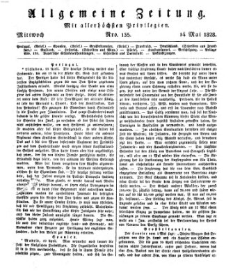 Allgemeine Zeitung Mittwoch 14. Mai 1828