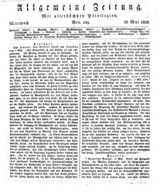 Allgemeine Zeitung Mittwoch 28. Mai 1828