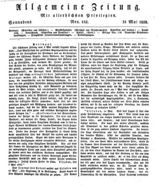 Allgemeine Zeitung Samstag 31. Mai 1828