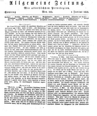 Allgemeine Zeitung Sonntag 1. Juni 1828